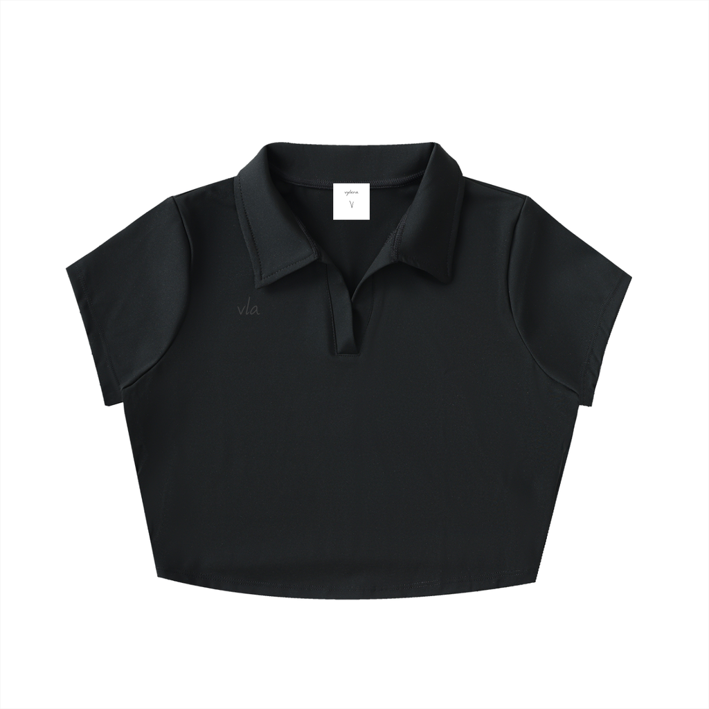 Black Nylon Crop Top – Vylera