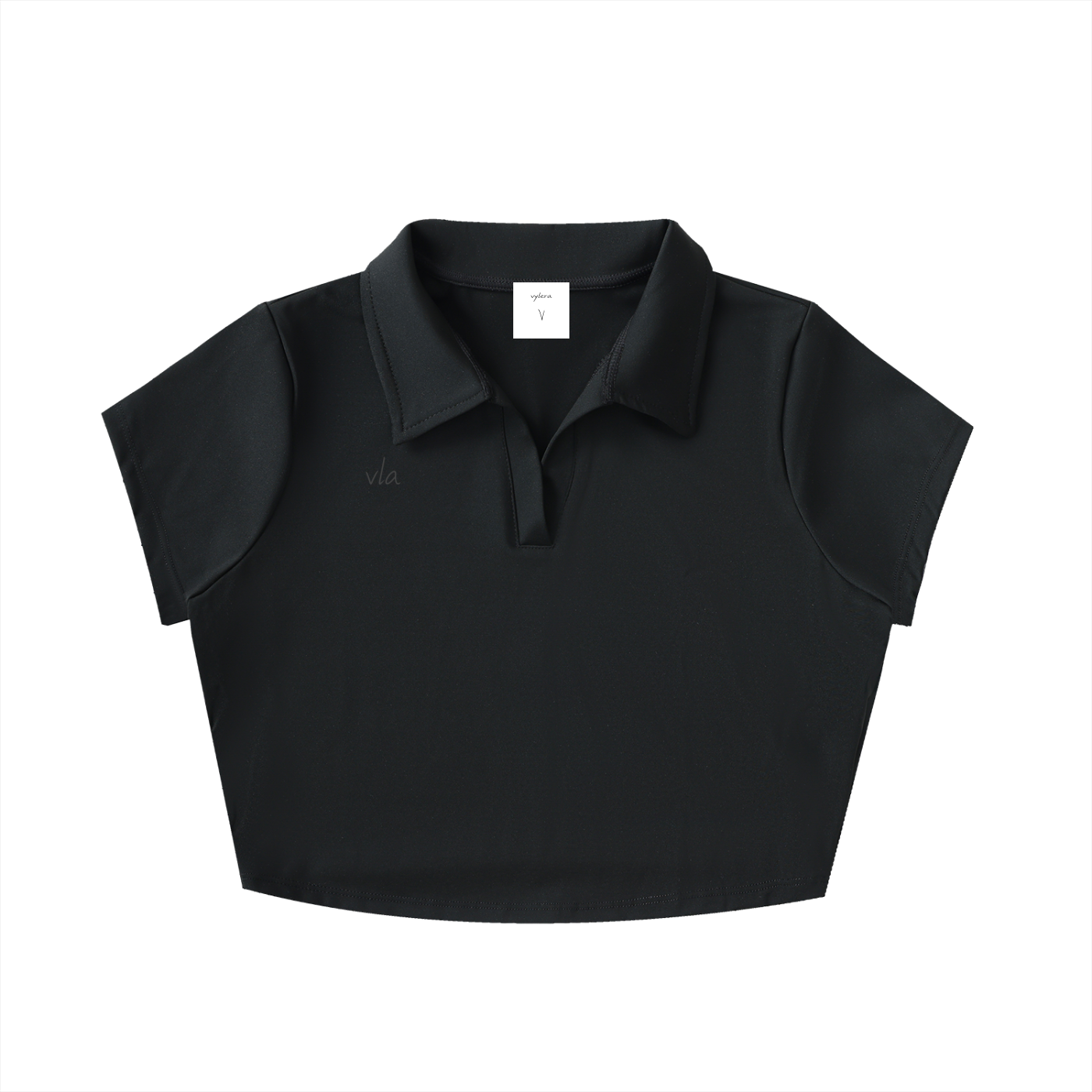 Black Nylon Crop Top – Vylera
