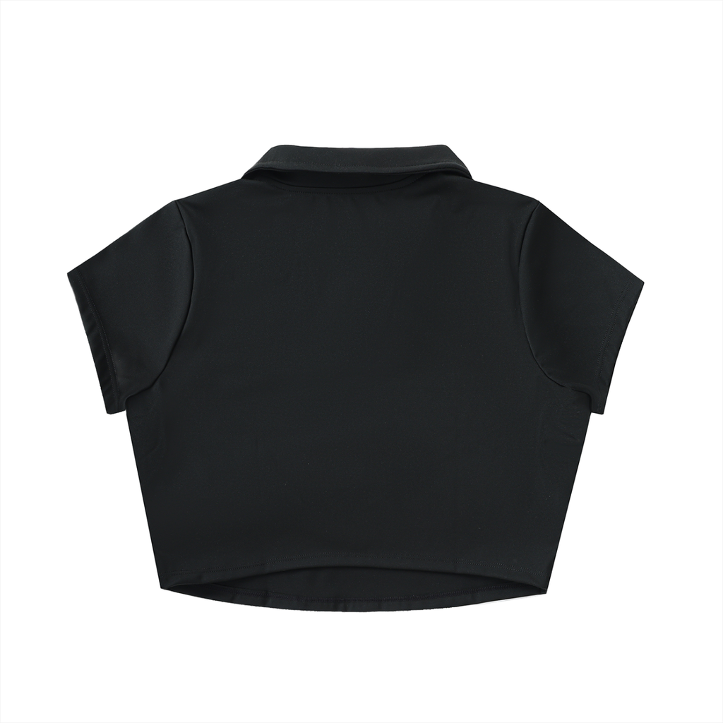Black Nylon Crop Top – Vylera